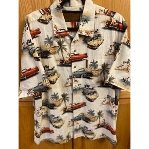 Car & Pinup Button Up Short Sleeve Clearwater Outfitters Shirt Size XL**Vintage‎